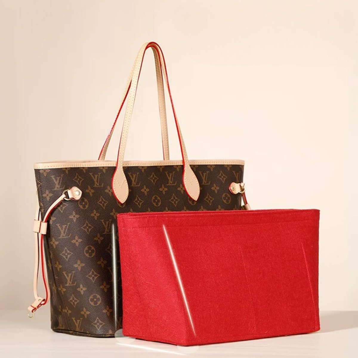 BAGINBAG Handmade Bag Organizer Bag Inner Compatible with LV Neverfull Bag Various Sizes Available