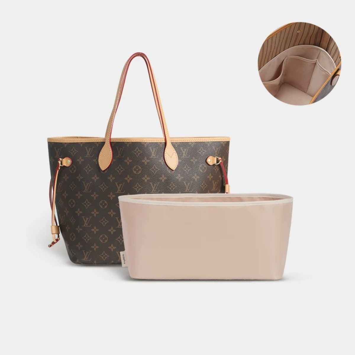 BAGINBAG Handmade Bag Organizer Bag Inner Compatible with LV Neverfull Bag Various Sizes Available