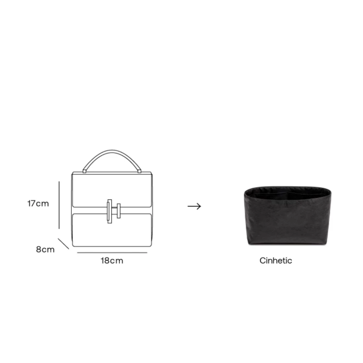 FANJI Handmade Bag Organizer Bag Inner Compatible with Hermès Cinhetic Bag