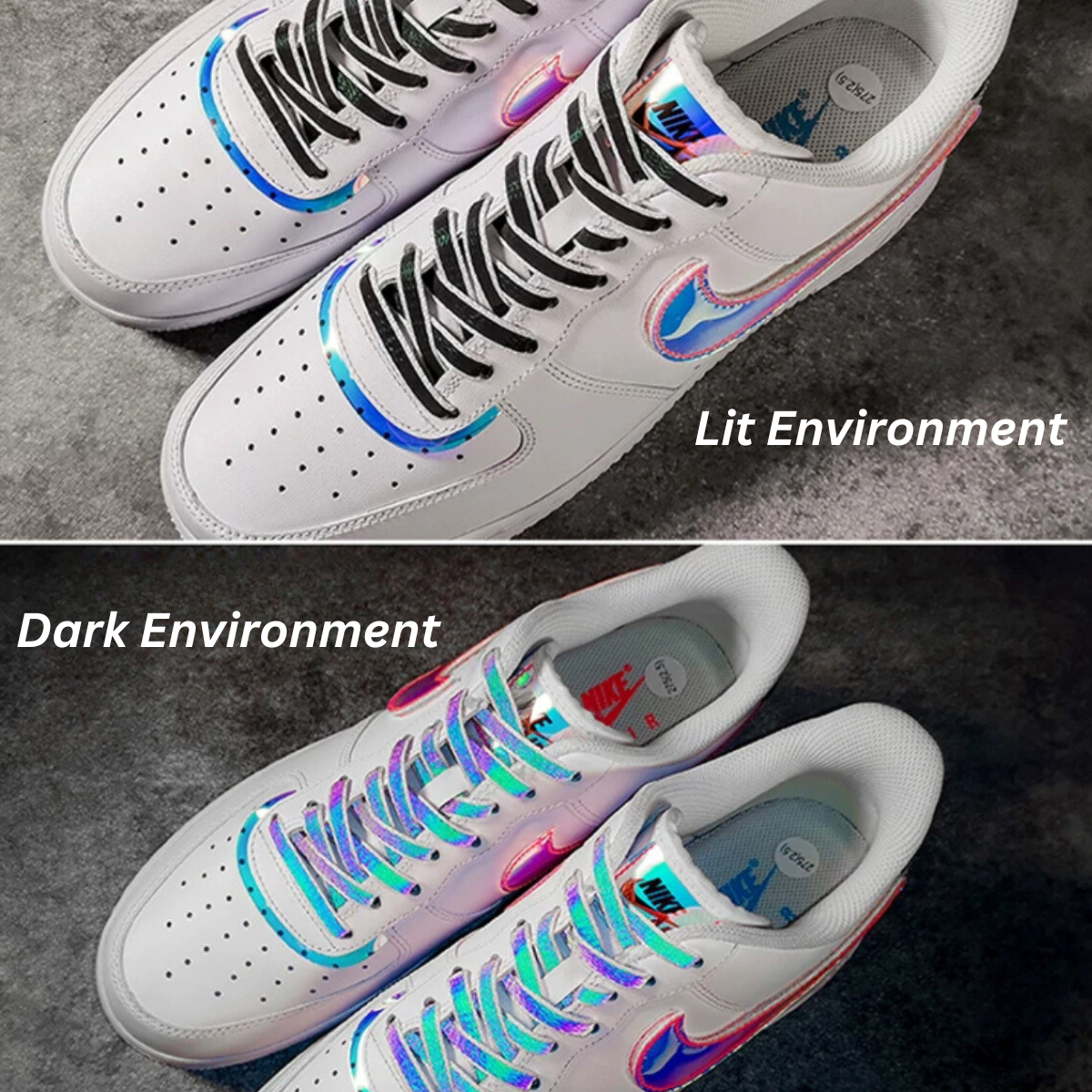 LANCEMAKER 3M Holographic Reflective Shoelaces Shoe string Multiple Colors Available Suitable for Sneakers Canvas Shoes and Athletic Shoes 1 Pair