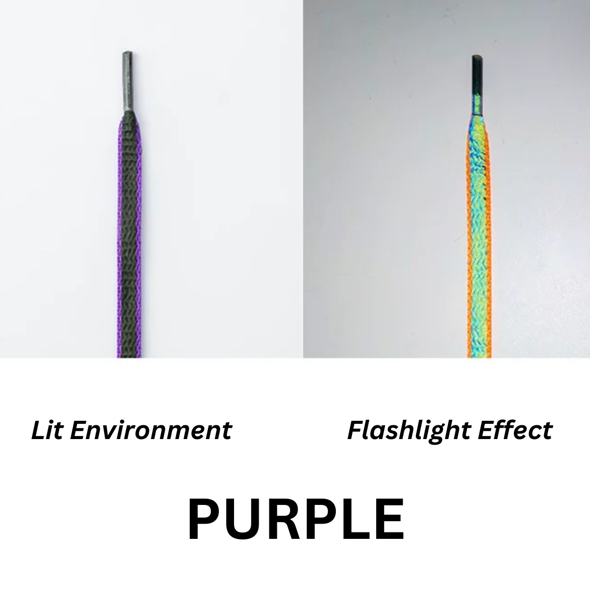 LANCEMAKER 3M Holographic Reflective Shoelaces Shoe string Multiple Colors Available Suitable for Sneakers Canvas Shoes and Athletic Shoes 1 Pair