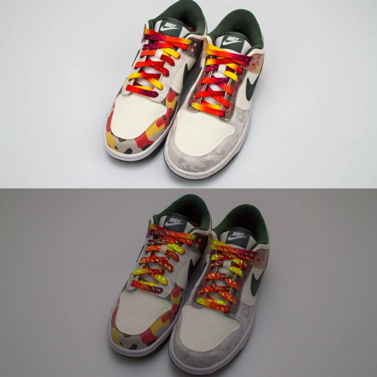 LANCEMAKER Cotton Shoelaces Shoe string Splattered Fluorescent Edition Suitable for Sneakers Canvas Shoes and Athletic Shoes 1 Pair