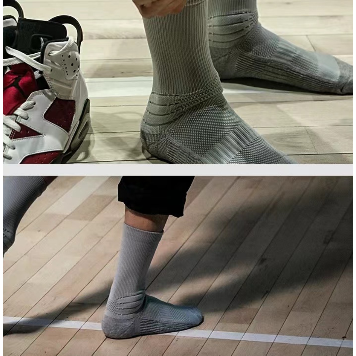 LANCEMAKER Men's Long Basketball Socks - Thickened Breathable Sweat-Absorbing Athletic Socks