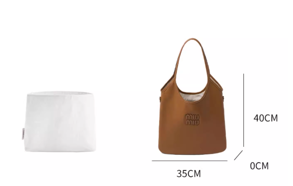 BAGINBAG Handmade Ultra-Light Bag Organizer Bag Inner Bag Liner Compatible with Miu Miu Ivy Tote Hobo Bag