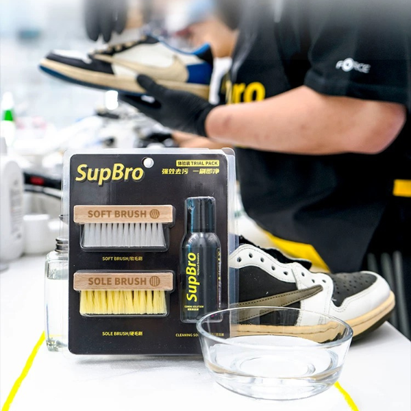 SupBro White Shoe Cleaning Solution and Brush Kit × 1 Pack