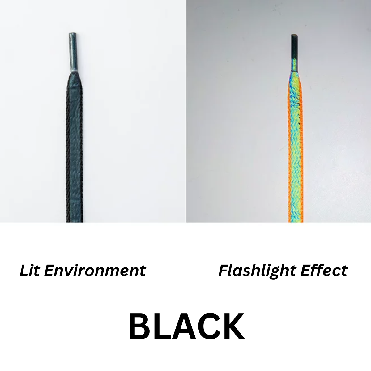 LANCEMAKER 3M Holographic Reflective Shoelaces Shoe string Multiple Colors Available Suitable for Sneakers Canvas Shoes and Athletic Shoes 1 Pair
