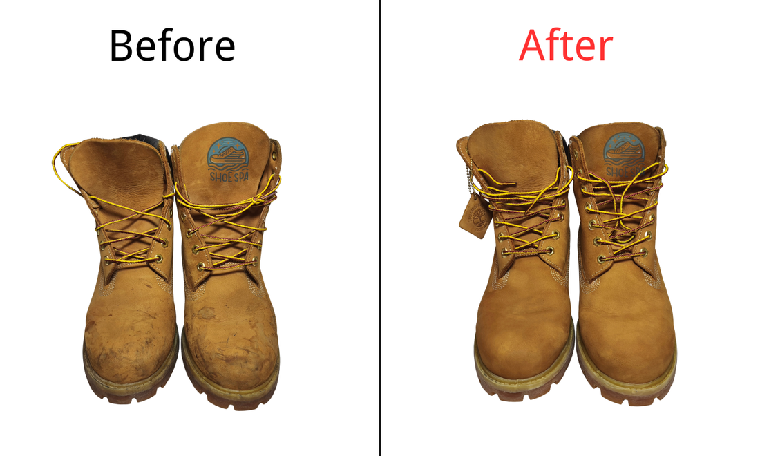 Remove alcohol and stains from Timberland boots.  Back to life👍