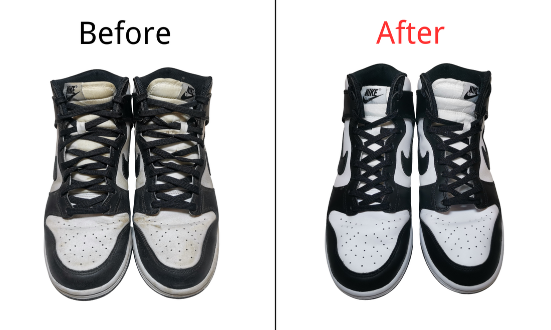 Before & After Magic! 😍😍  For Clean Nike Leather Hight Top! Shoe clean/sneaker clean