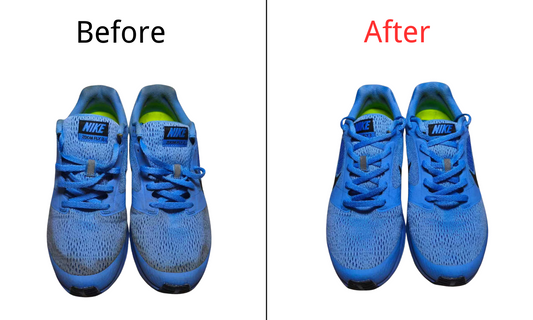 Visible shoes-cleaning results — Nike Fly 2 running shoes