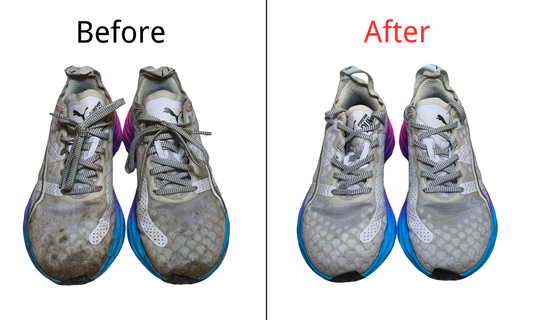 Visible shoe-cleaning results — Puma Nitro Running Shoes