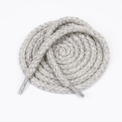 LANCEMAKER Cotton-Linen Braided Round Shoelaces Shoe string 7mm Multiple Colors Available Suitable for Sneakers Canvas Shoes and Athletic Shoes 1 Pair