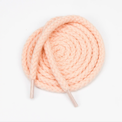 LANCEMAKER Cotton-Linen Braided Round Shoelaces Shoe string 7mm Multiple Colors Available Suitable for Sneakers Canvas Shoes and Athletic Shoes 1 Pair