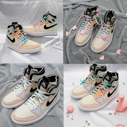 LANCEMAKER Cotton Shoelaces Shoe string Macaron Multi-Style Edition Suitable for Sneakers Canvas Shoes, and Athletic Shoes 1 Pair