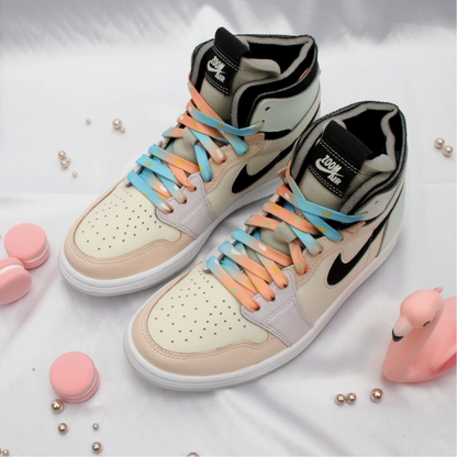 LANCEMAKER Cotton Shoelaces Shoe string Macaron Multi-Style Edition Suitable for Sneakers Canvas Shoes, and Athletic Shoes 1 Pair