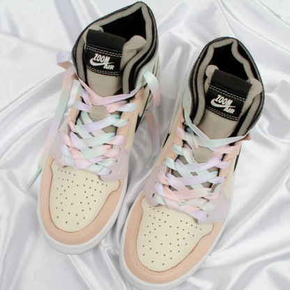 LANCEMAKER Cotton Shoelaces Shoe string Macaron Multi-Style Edition Suitable for Sneakers Canvas Shoes, and Athletic Shoes 1 Pair