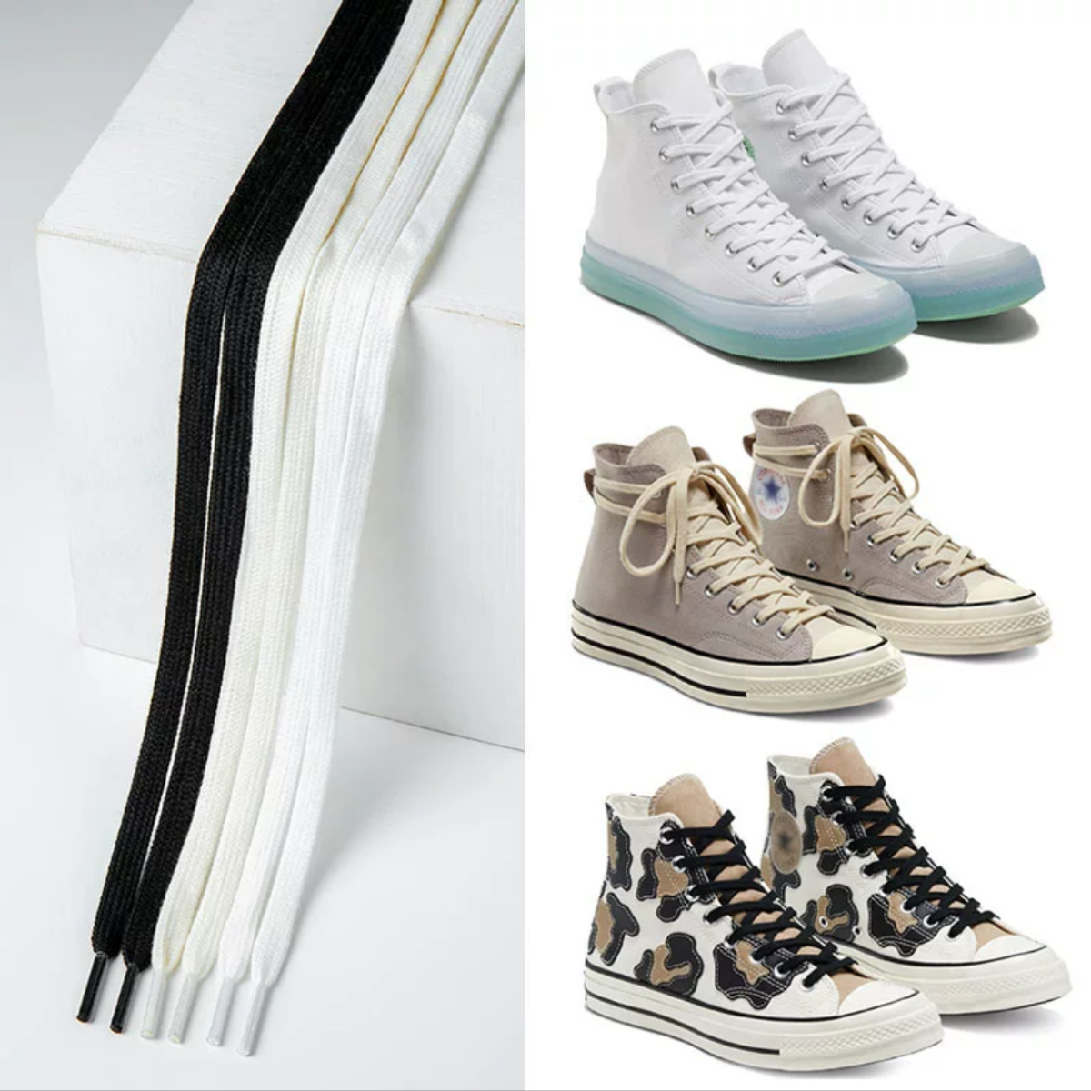 LANCEMAKER Cotton Shoelaces Shoe stringSuitable for Canvas and Athletic Shoes 2 Pairs