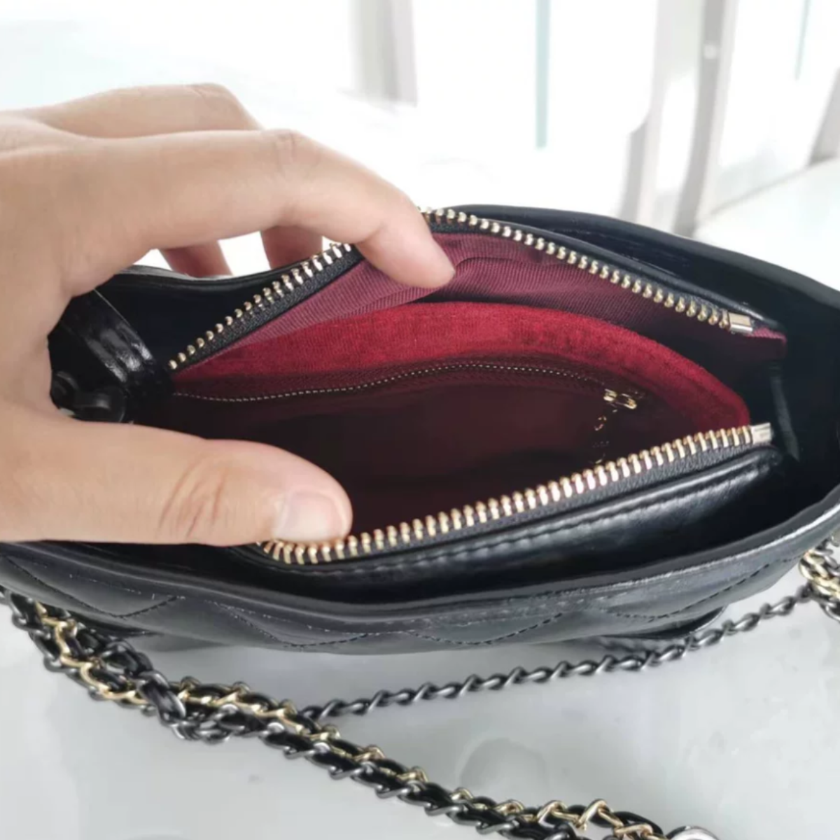 Chanel gabrielle bag inside on sale