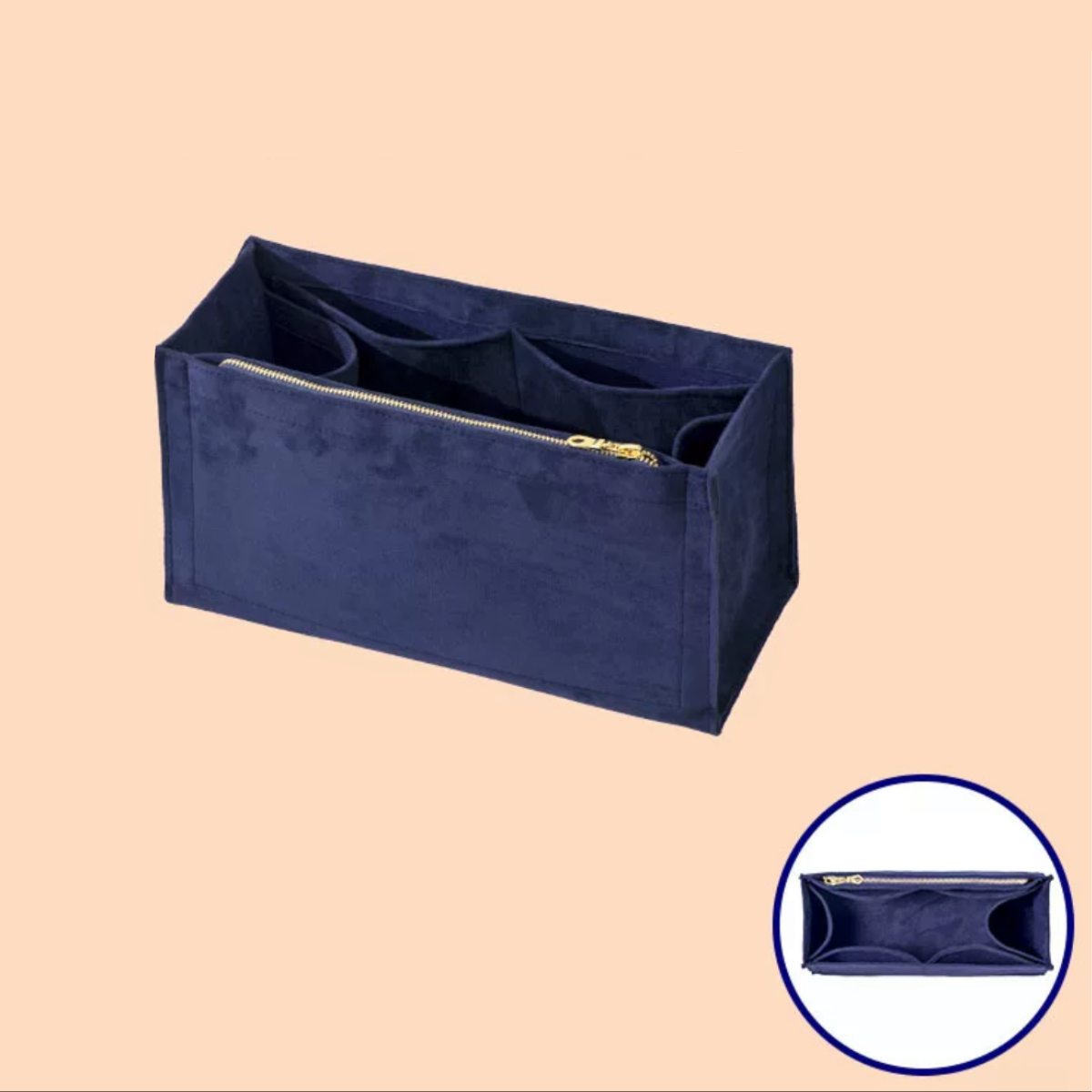 LUOFEIYU Handmade Bag Organizer Bag Inner Compatible with Dior Book Tote Bag MINI SIDE ZIPPER BLUE