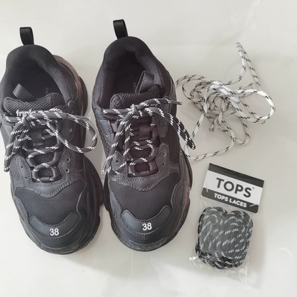 ShoeSpa Patterned Shoelaces Shoe string Striped Design Compatible with Balenciaga Shoes