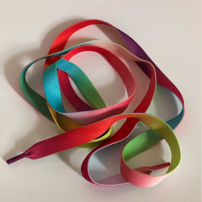 ShoeSpa Rainbow Shoelaces Shoe string 1.2cm Compatible with Alexander McQueen Shoes 2 Pairs