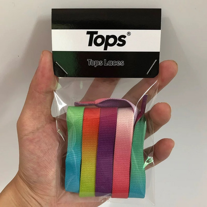 ShoeSpa Rainbow Shoelaces Shoe string 1.2cm Compatible with Alexander McQueen Shoes 2 Pairs