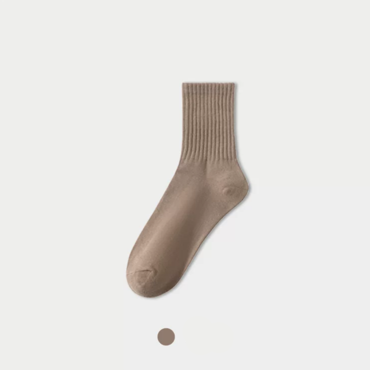 ShoeSpa Solid Color Cotton Crew Socks Suitable for Sports and Casual Wear 3 Pairs