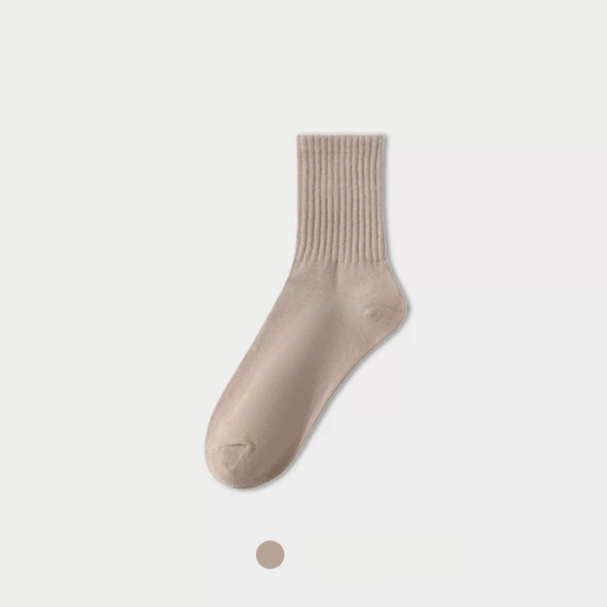 ShoeSpa Solid Color Cotton Crew Socks Suitable for Sports and Casual Wear 3 Pairs