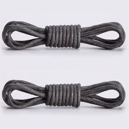 ShoeSpa Waxed Cotton Round Shoelaces Shoe string Compatible with Dress Shoes Canvas Shoes and Martens 2 Pairs
