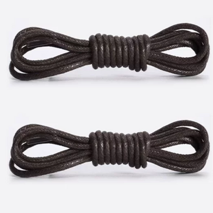 ShoeSpa Waxed Cotton Round Shoelaces Shoe string Compatible with Dress Shoes Canvas Shoes and Martens 2 Pairs