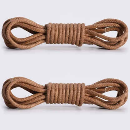 ShoeSpa Waxed Cotton Round Shoelaces Shoe string Compatible with Dress Shoes Canvas Shoes and Martens 2 Pairs
