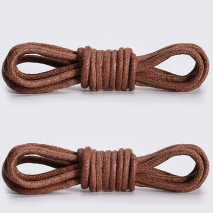 ShoeSpa Waxed Cotton Round Shoelaces Shoe string Compatible with Dress Shoes Canvas Shoes and Martens 2 Pairs