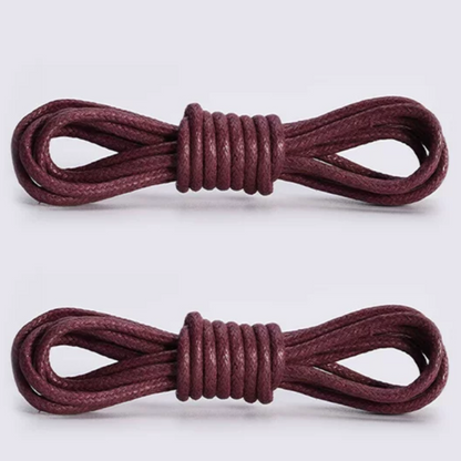 ShoeSpa Waxed Cotton Round Shoelaces Shoe string Compatible with Dress Shoes Canvas Shoes and Martens 2 Pairs