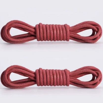 ShoeSpa Waxed Cotton Round Shoelaces Shoe string Compatible with Dress Shoes Canvas Shoes and Martens 2 Pairs