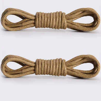 ShoeSpa Waxed Cotton Round Shoelaces Shoe string Compatible with Dress Shoes Canvas Shoes and Martens 2 Pairs