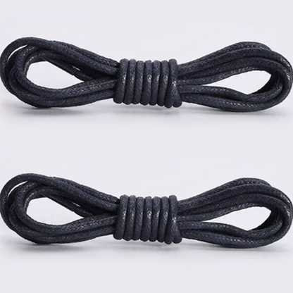 ShoeSpa Waxed Cotton Round Shoelaces Shoe string Compatible with Dress Shoes Canvas Shoes and Martens 2 Pairs