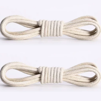 ShoeSpa Waxed Cotton Round Shoelaces Shoe string Compatible with Dress Shoes Canvas Shoes and Martens 2 Pairs