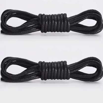 ShoeSpa Waxed Cotton Round Shoelaces Shoe string Compatible with Dress Shoes Canvas Shoes and Martens 2 Pairs