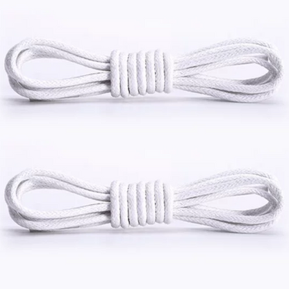 ShoeSpa Waxed Cotton Round Shoelaces Shoe string Compatible with Dress Shoes Canvas Shoes and Martens 2 Pairs