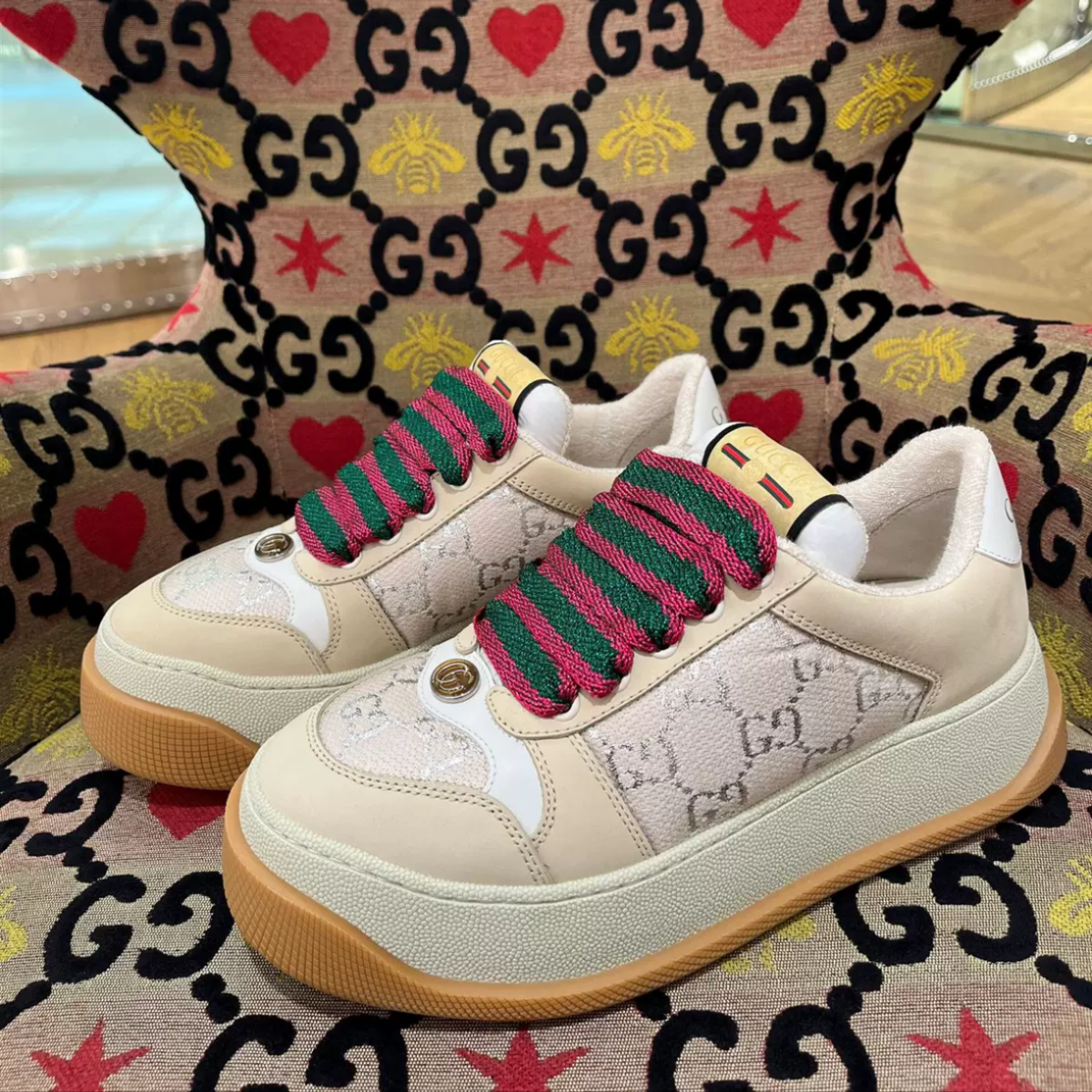 ShoeSpa GUCCI Screener Wide Shoelaces Shoe string Compatible Shoelaces 2 Pairs